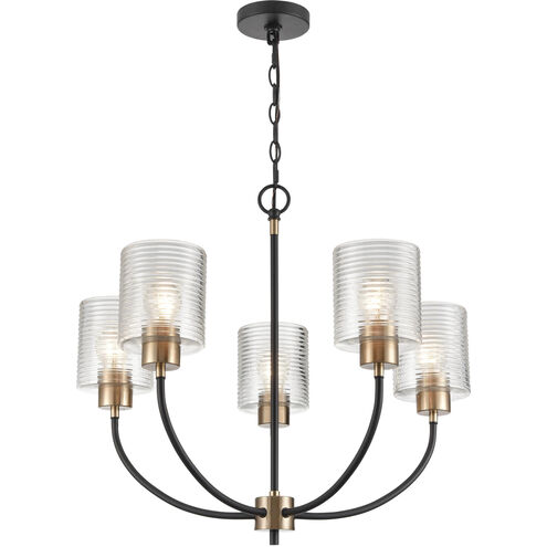Renitta 5 Light 26 inch Matte Black/Modern Gold Chandelier Ceiling Light